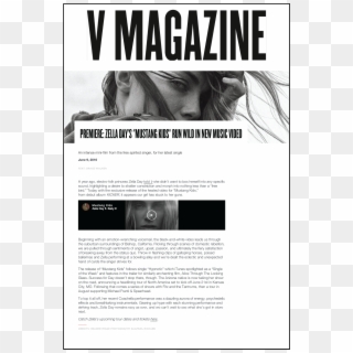 V Magazine - Zella Day - Paper Clipart