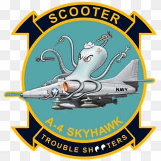 Us Navy A-4 Skyhawk "scooter Trouble Shooter" Sticker - Fighter Aircraft Clipart
