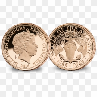 The Official Battle Of Atlantic Gold Sovereign - Quarter Clipart