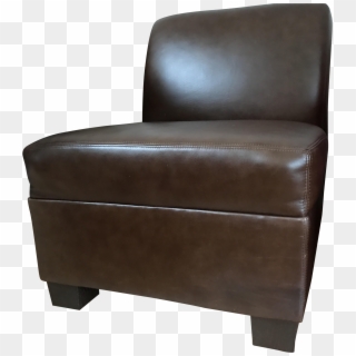 Pottery Barn Trevor Armless Leather Chair Chairish - Club Chair Clipart