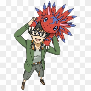 Digimon Characters Keito Tamada And Elecmon - Digimon Elecmon Clipart