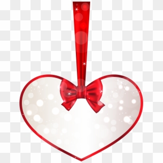 Red And White Heart Decor Png Clipart - Png Heart Decoration Transparent Png