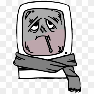 Computer With A Virus Wearing A Scarf - ویروس کامپیوتر Clipart
