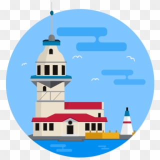 Maiden Tower V2 Illustrator Photoshop Site Material - Istanbul Clipart - Png Download
