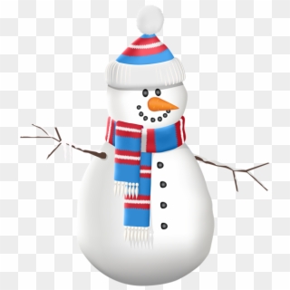 Snowman Hat And Scarf Transparent Clip Art Image - Snowman - Png Download