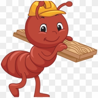 Ant Clipart Ant Clipart Hard Working 4 374400 Familia - Hard Working Ant Cartoon - Png Download