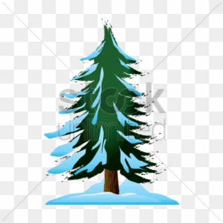 Download Snow Pine Trees Icon Png Clipart Christmas - Pine Tree With Snow Vector Transparent Png
