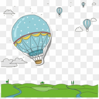 Drawn Hot Air Balloon Sky Drawing - Ar Quente Desenho Balao Clipart