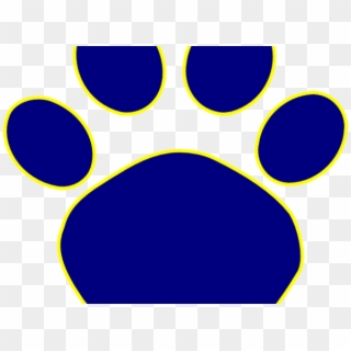 Bobcat Paw Print Outline - Blue And Gold Paw Prints Clipart