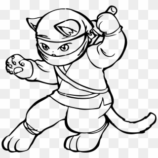 Crouching Drawing Ninja - Ninja Clip Art - Png Download
