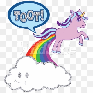 Unicorn Toot Rainbow Cloud Clipart
