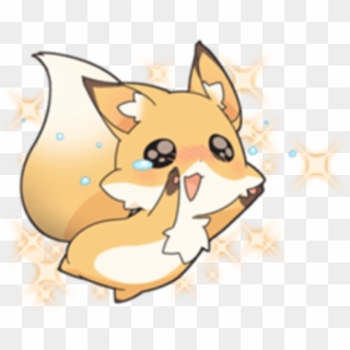 #kawaii #cute #fox #edit #overlay #png - Girly Fox Line Sticker Clipart