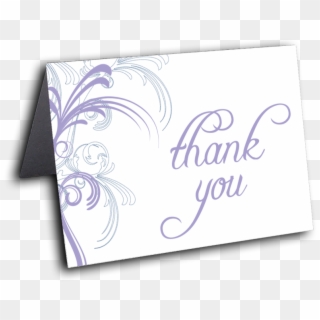 Navy & Purple Swirl Thank You Card - Envelope Clipart