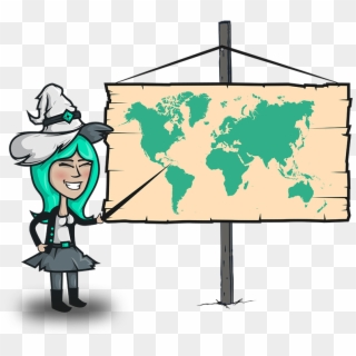 Misty With Map - Simple High Quality World Map Clipart