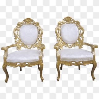 Gold & Ivory Velvet Chairs - Chair Clipart