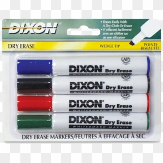 Dixon Dry Erase Whiteboard Markers, 4 Assorted Colours - Marking Tools Clipart