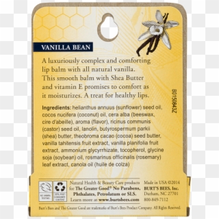 Burt's Bees 100% Natural Moisturizing Lip Balm, Vanilla - Starfish Clipart