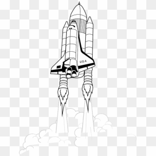 Rocket Skyrocket Nasa Liftoff Shuttle Space - Space Shuttle Stencil Clipart