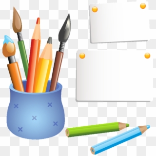 Crayons Clipart Stationary - Drawing Of Pencil Holder - Png Download