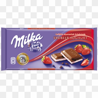 Milka Strawberries And Yoghurt Chocolate Bar - Milka Strawberry Yogurt Clipart
