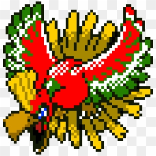 Ho Oh Pixel Art , Png Download - Ho Oh Pokemon Crystal Sprite Clipart