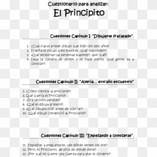 Cuestionario Del Principito Con Respuestas Clipart