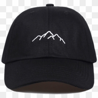 A Black Baseball Cap That Shows A Mountain Range On - Baseball Cap Clipart