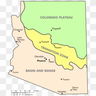 Location Map Of The Mogollon Transition Zone In Arizona - Arizona Mountain Ranges Clipart