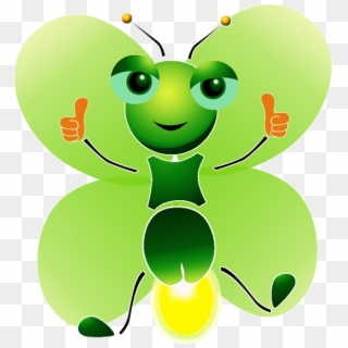 Butterfly Light Green Transprent Png Free - Dibujo Animado De Luciernaga Clipart