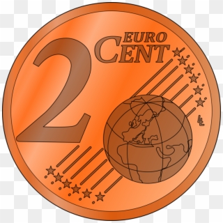 Penny 1 Cent Euro Coin Nickel - 2 Euro Cent Clipart - Png Download