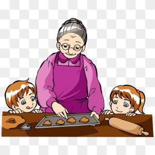 Banner Black And White Library Grandmother Face Clipart - Baking With Grandma Clipart - Png Download