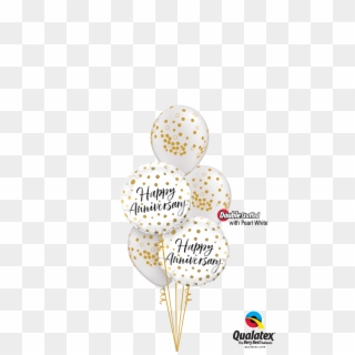 Happy Anniversary Gold Dots Bouquet - Balloon Clipart