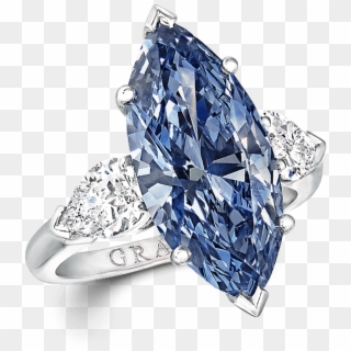 Marquise Cut Blue Diamond Ring , Png Download - Graff Jewellery Clipart