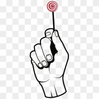 Big Image - Hand Holding Lollipop Drawing Clipart