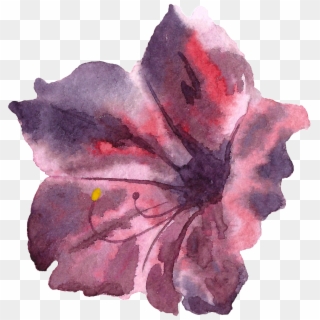 Hand Painted Cinnabar Color Flower Png Transparent - Petunia Clipart