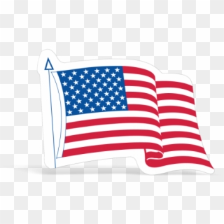 Die Cut Waving American Flag Decals - Fort Sumter Clipart