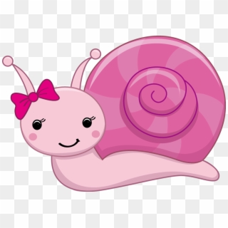 Pretty Pink Girly Jungle Animals - Pink Snail Cartoon Clipart