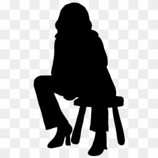 Silhouettes Of People - Sitting On A Stool Silhouette Clipart