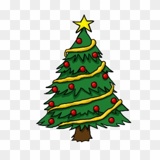 Drawn Christmas Ornaments Cartoon - Coloured Christmas Tree Drawing Clipart
