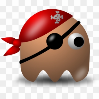 Avatar Pirate Character Wearing Eyepatch And Bandana - Funny Pacman Clipart