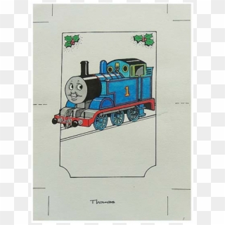 Thomas Christmas Portrait - Locomotive Clipart
