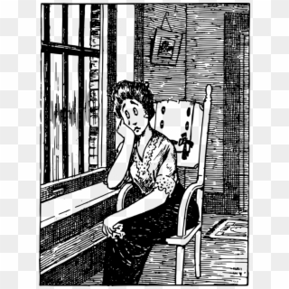 Window Sadness Crying Love Tears - Sad Woman Looking Out The Window Cartoon Clipart