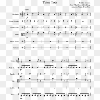 Tater Tots Sheet Music Composed By Natalie Giraldo, - Sheet Music Clipart