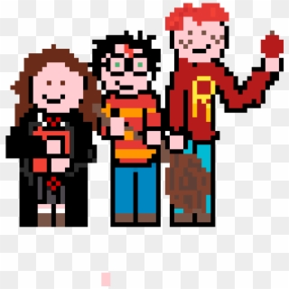 Harry, Ron, And Hermione - Cartoon Clipart
