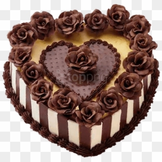 Free Png Download Chocolate Heart Cake With Roses Png - Chocolate Birthday Cake Png Clipart