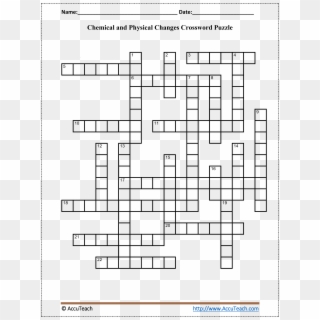 Physical And Chemical Properties Crossword Puzzle Clipart