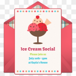 Ice Cream Social Online Invitation - Greeting Card Clipart