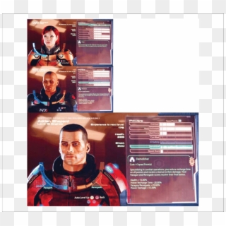 Portraits Of Three Different Versions Of Commander - Mass Effect 2 Clipart