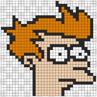 Fry From Futurama Perler Bead Pattern / Bead Sprite - Futurama Melt Bead Templates Clipart