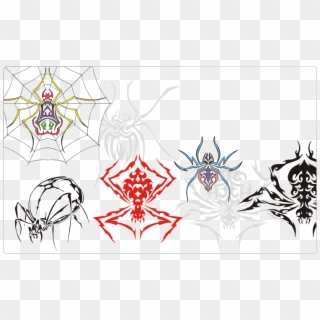 Vector Clipart Set - Spider Tattoos - Png Download